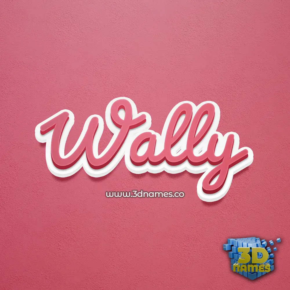 wally in Red Scribble style - 3D name wallpaper