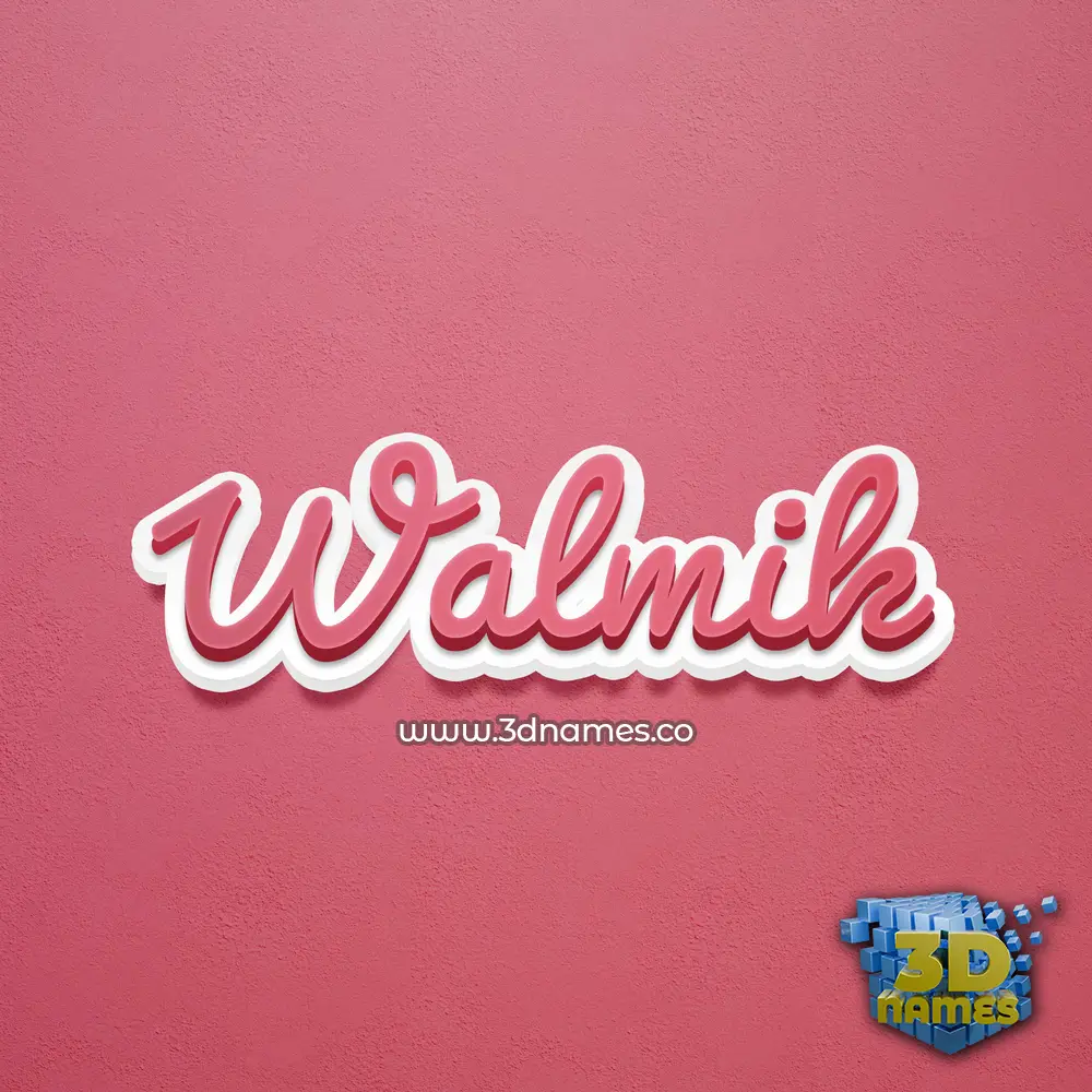 walmik in Red Scribble style - 3D name wallpaper
