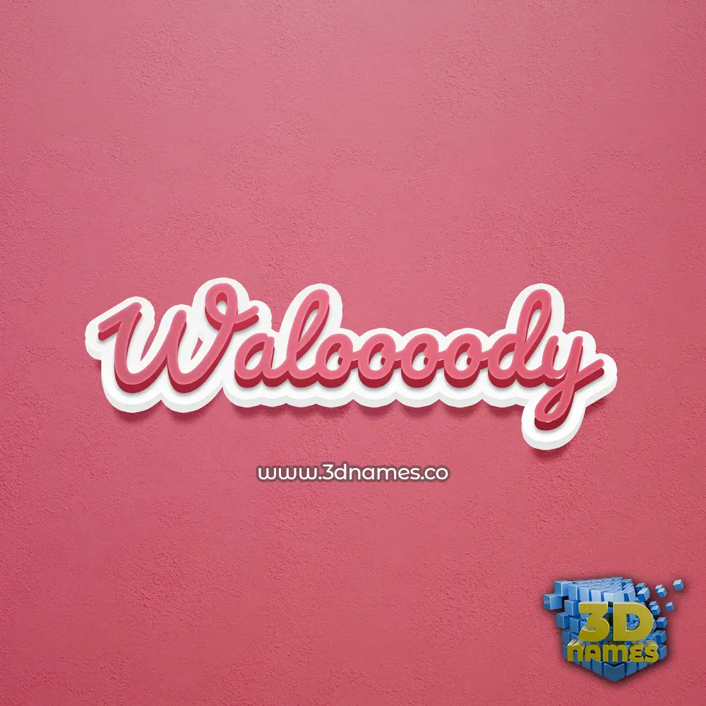 waloooody in Red Scribble style - 3D name wallpaper