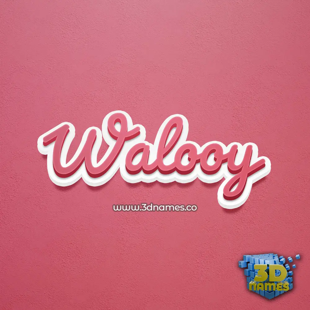 walooy in Red Scribble style - 3D name wallpaper