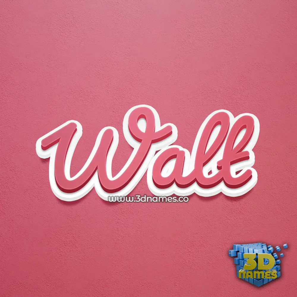 walt in Red Scribble style - 3D name wallpaper