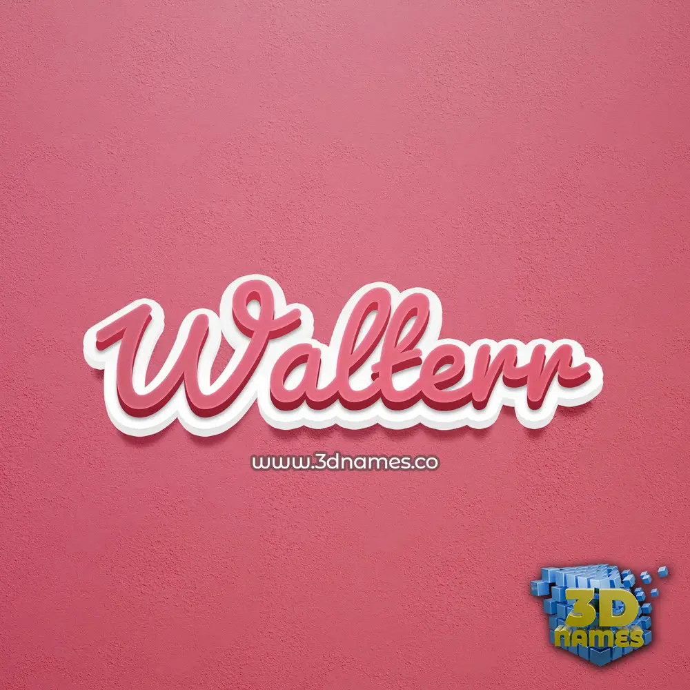 walterr in Red Scribble style - 3D name wallpaper