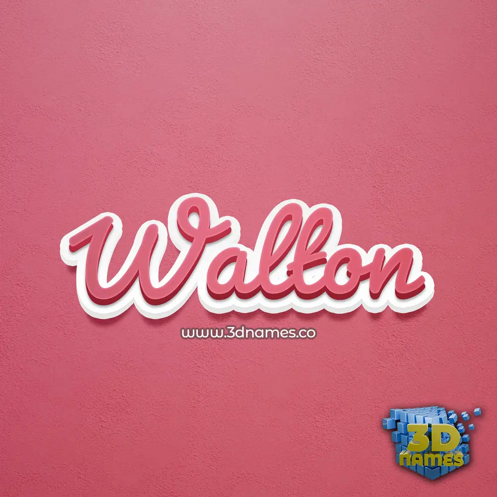 walton in Red Scribble style - 3D name wallpaper