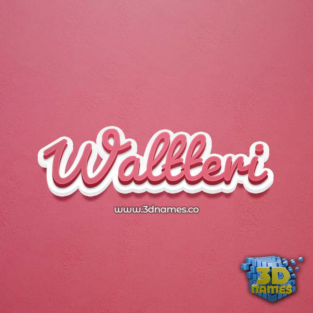 waltteri in Red Scribble style - 3D name wallpaper