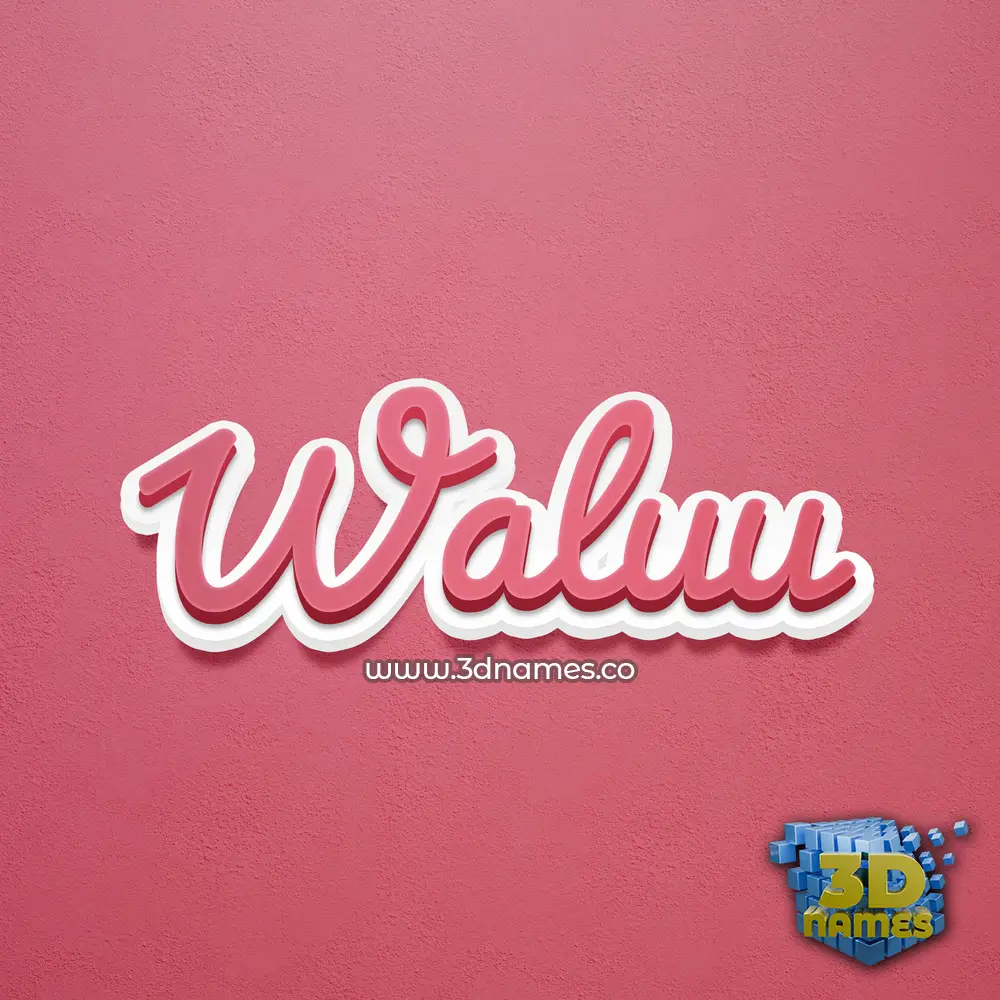 waluu in Red Scribble style - 3D name wallpaper