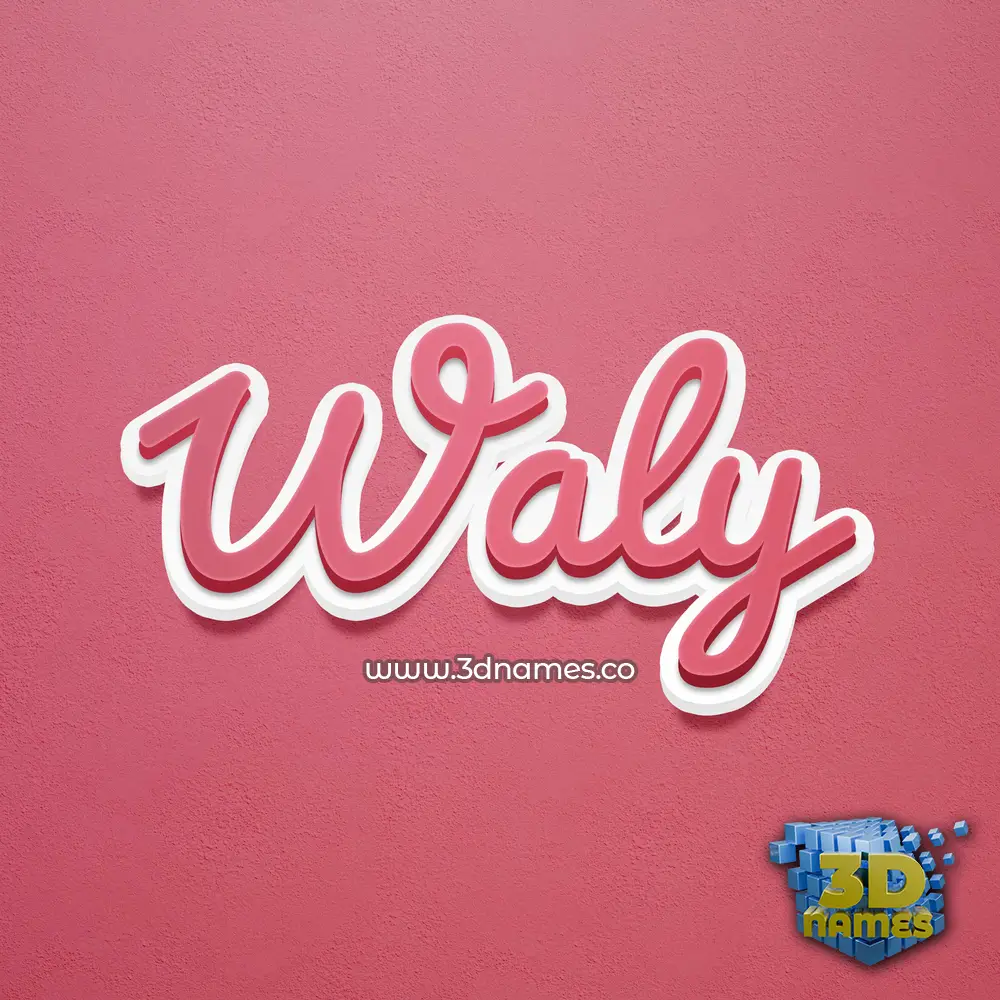 waly in Red Scribble style - 3D name wallpaper