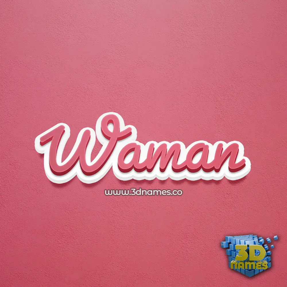 waman in Red Scribble style - 3D name wallpaper