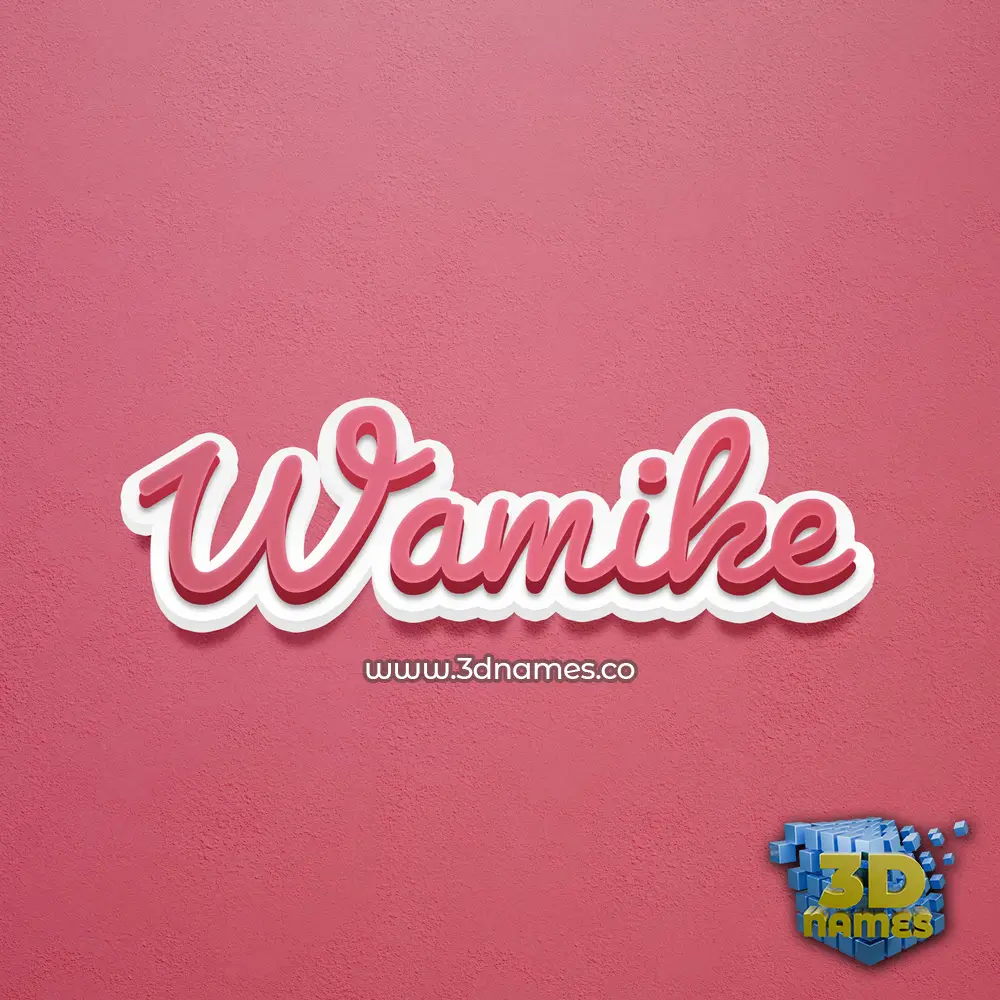 wamike in Red Scribble style - 3D name wallpaper