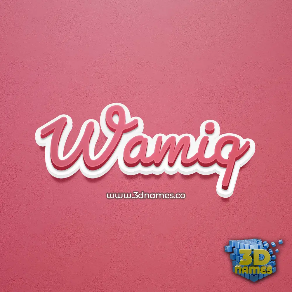 wamiq in Red Scribble style - 3D name wallpaper