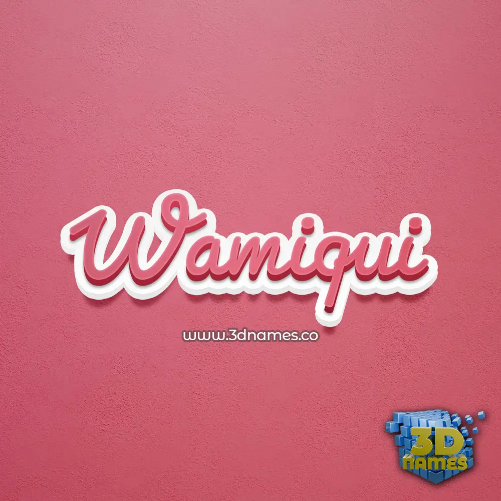 wamiqui in Red Scribble style - 3D name wallpaper