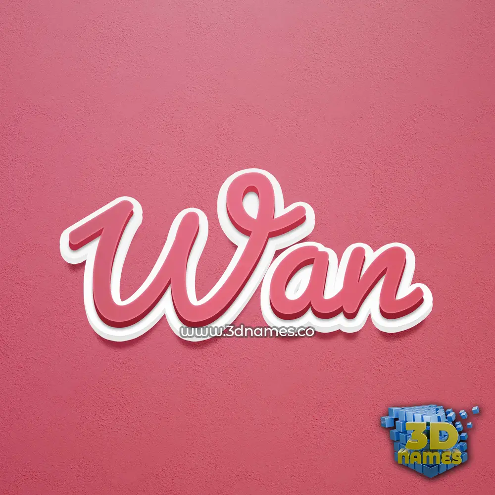 wan in Red Scribble style - 3D name wallpaper