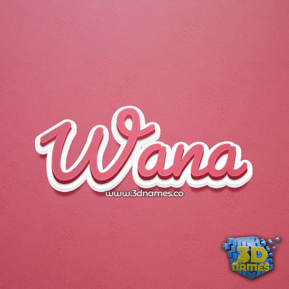 wana in Red Scribble style - 3D name wallpaper