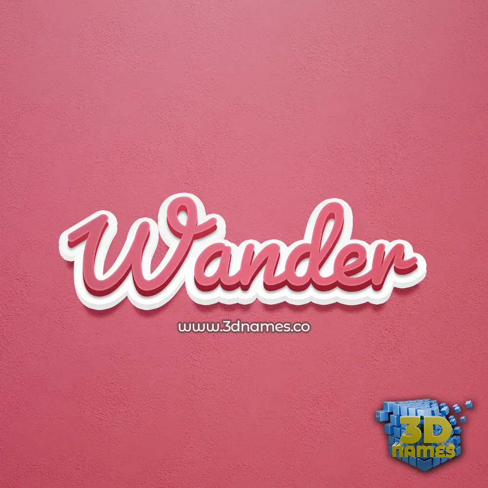 wander in Red Scribble style - 3D name wallpaper