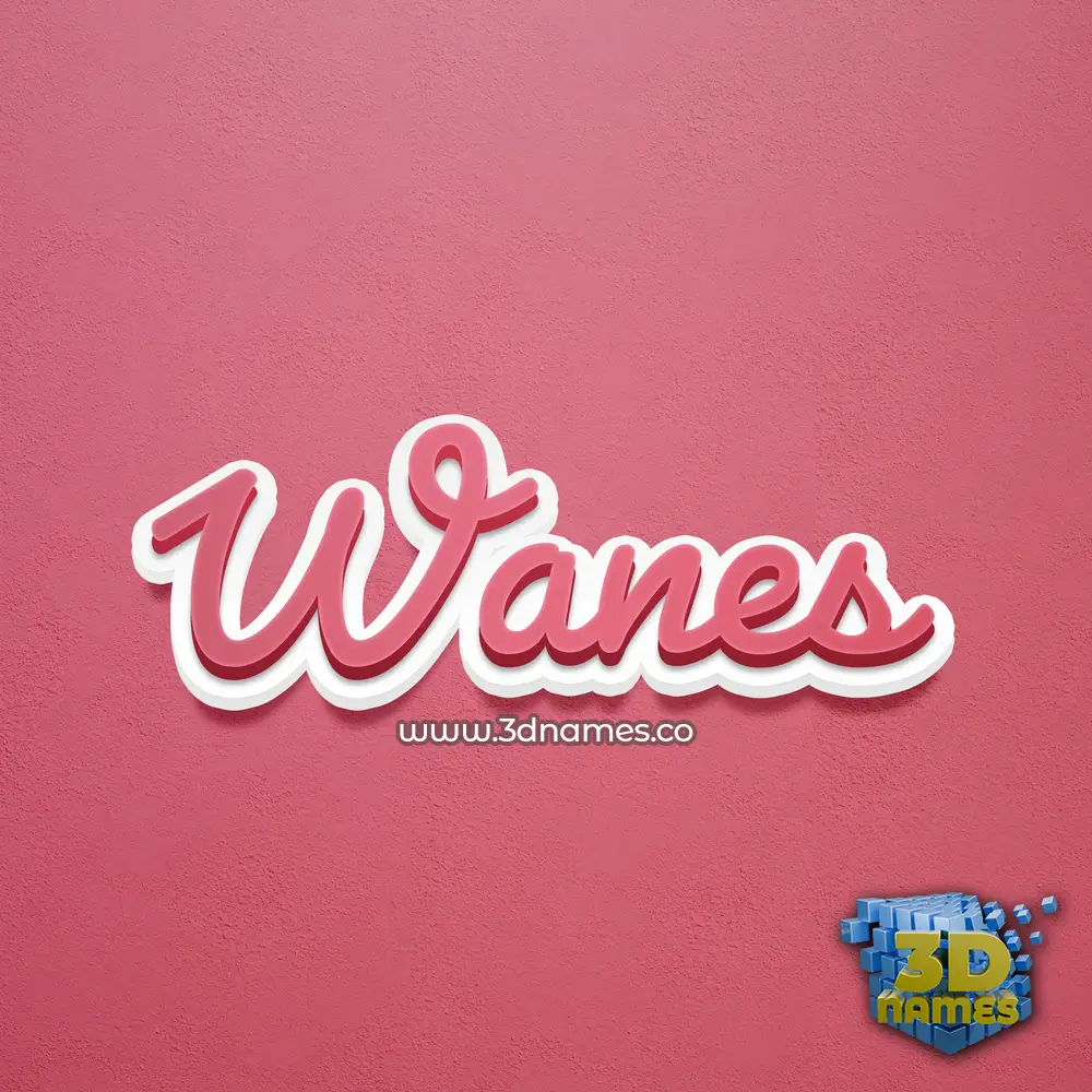 wanes in Red Scribble style - 3D name wallpaper
