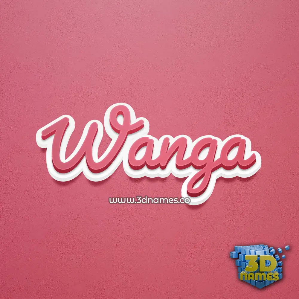 wanga in Red Scribble style - 3D name wallpaper