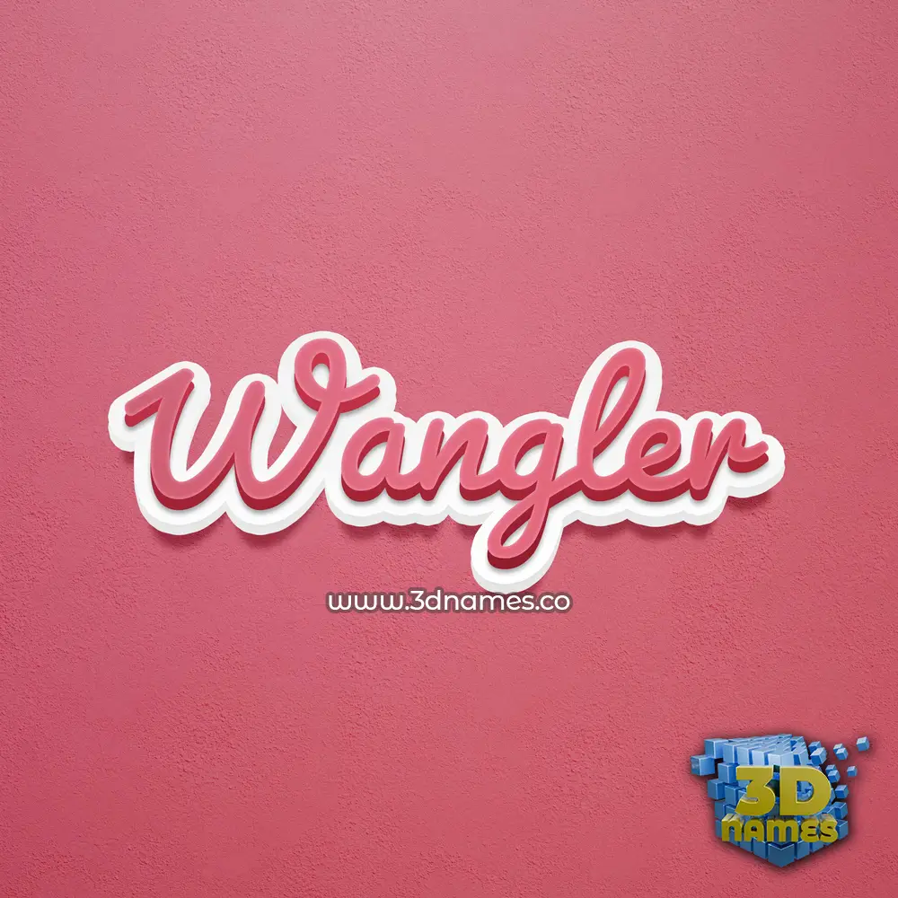 wangler in Red Scribble style - 3D name wallpaper