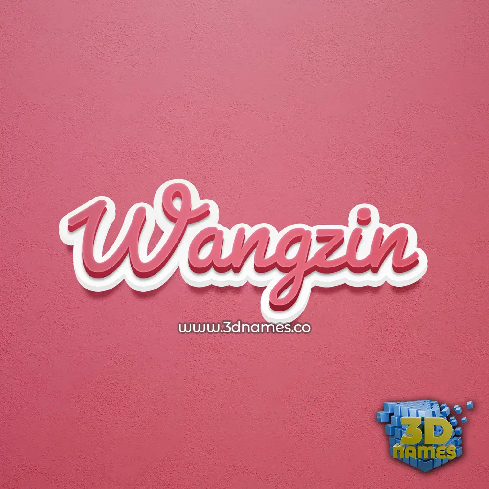wangzin in Red Scribble style - 3D name wallpaper