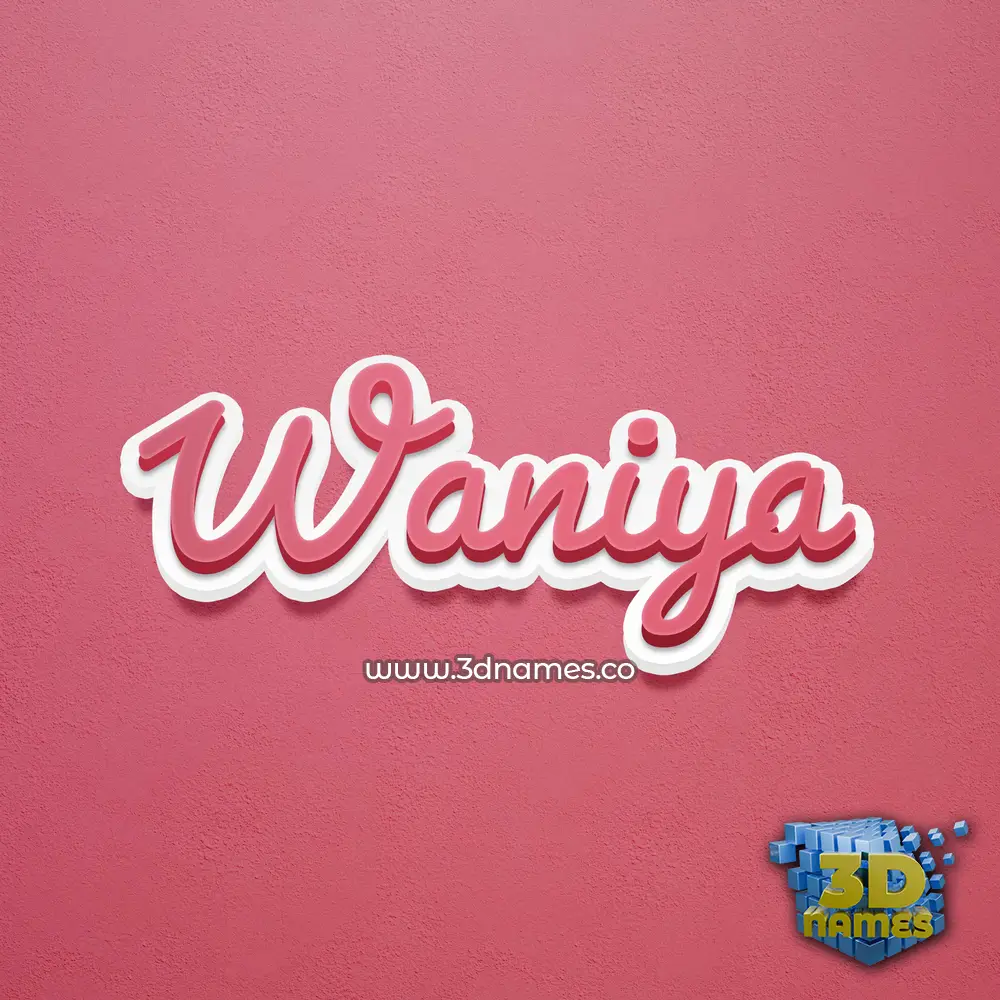 waniya in Red Scribble style - 3D name wallpaper