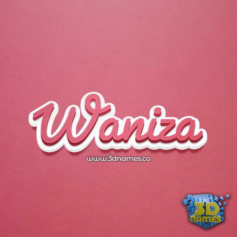waniza in Red Scribble style - 3D name wallpaper