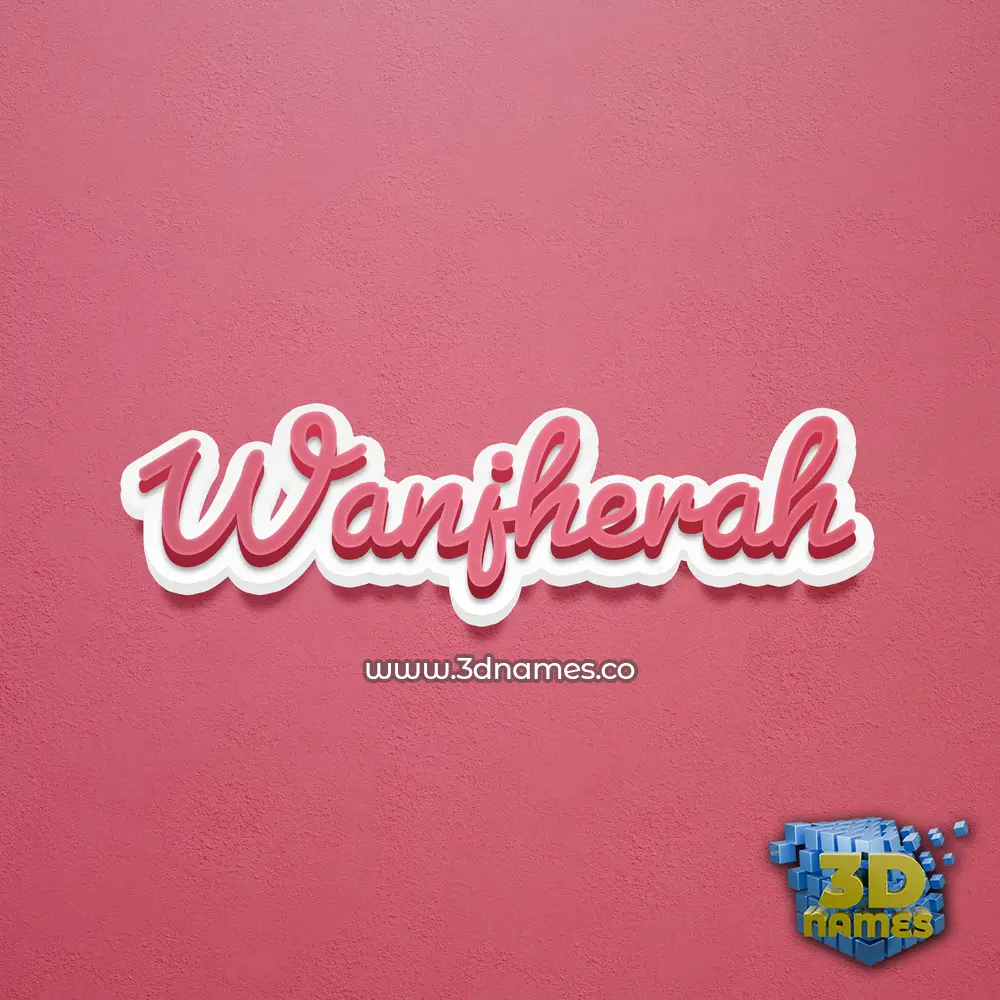 wanjherah in Red Scribble style - 3D name wallpaper
