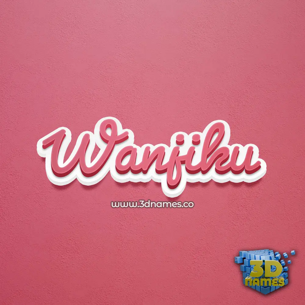 wanjiku in Red Scribble style - 3D name wallpaper