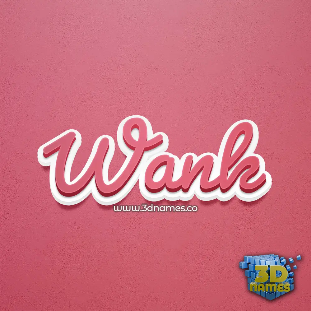 wank in Red Scribble style - 3D name wallpaper
