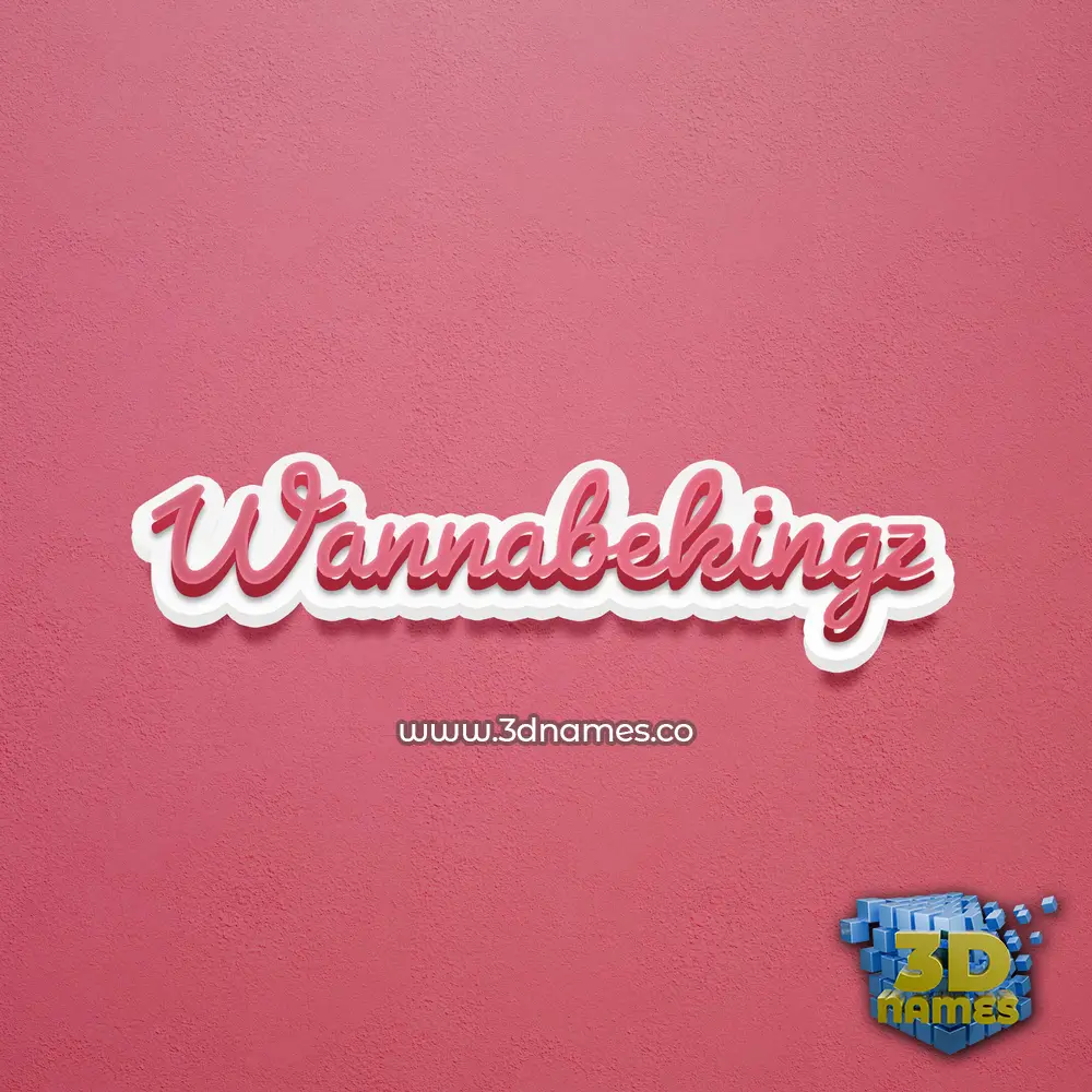 wannabekingz in Red Scribble style - 3D name wallpaper