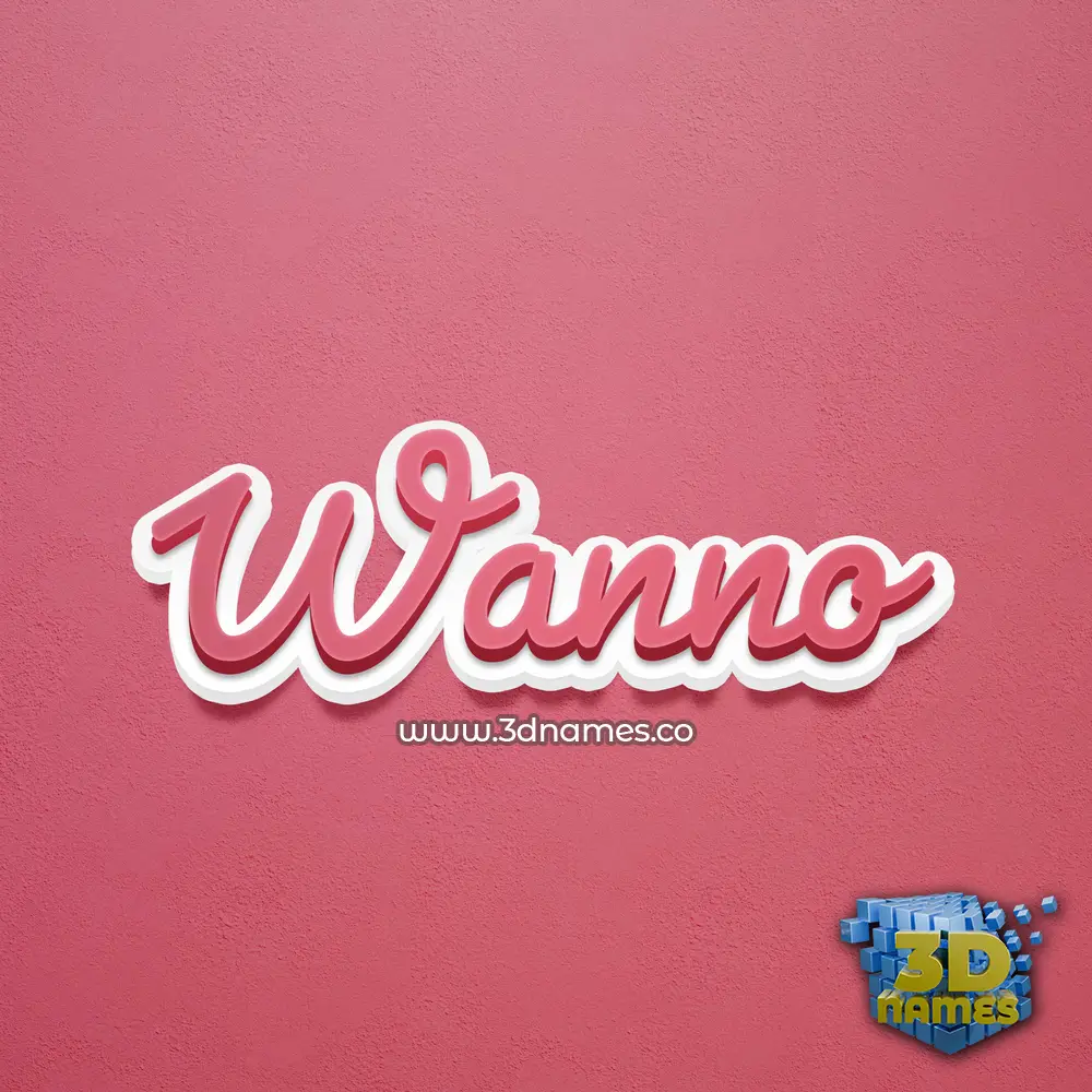 wanno in Red Scribble style - 3D name wallpaper