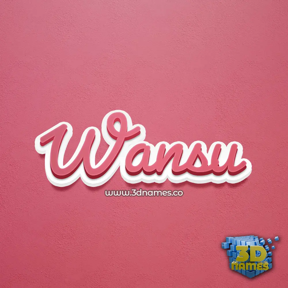 wansu in Red Scribble style - 3D name wallpaper
