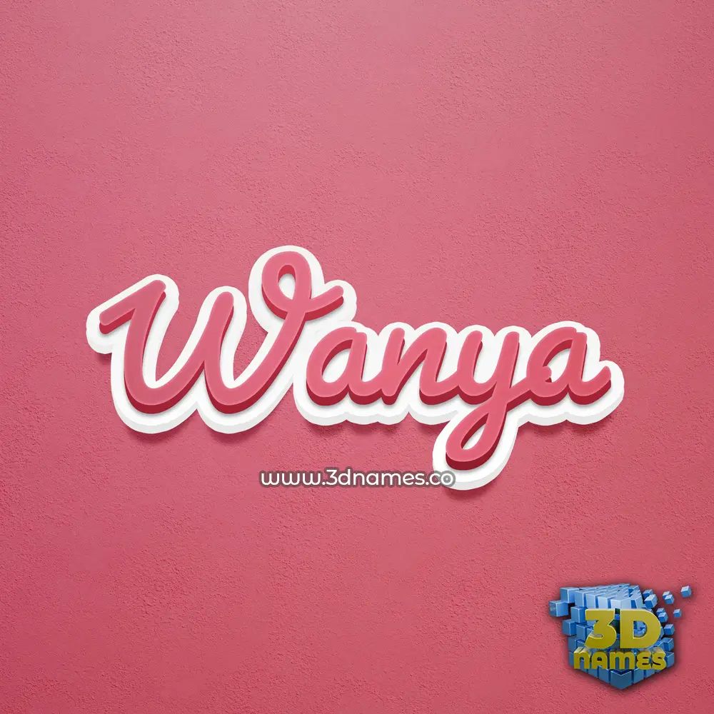 wanya in Red Scribble style - 3D name wallpaper