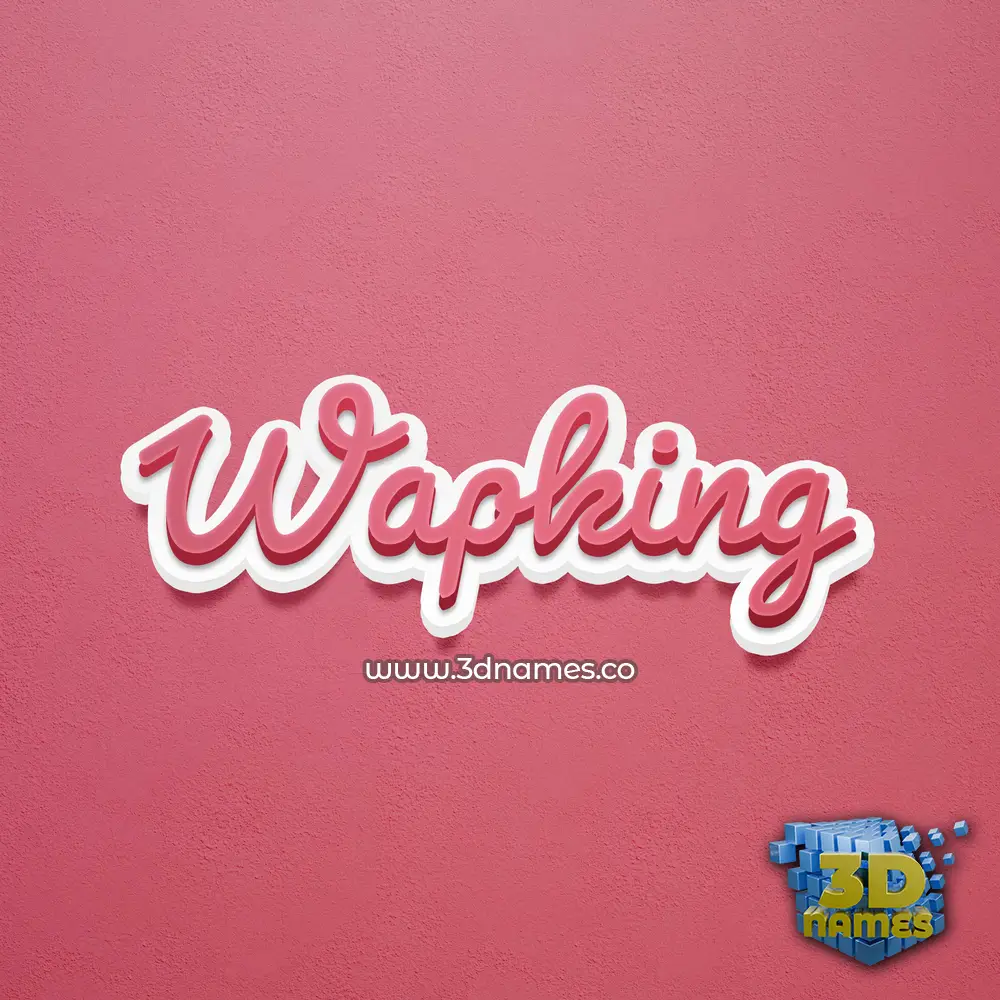 wapking in Red Scribble style - 3D name wallpaper