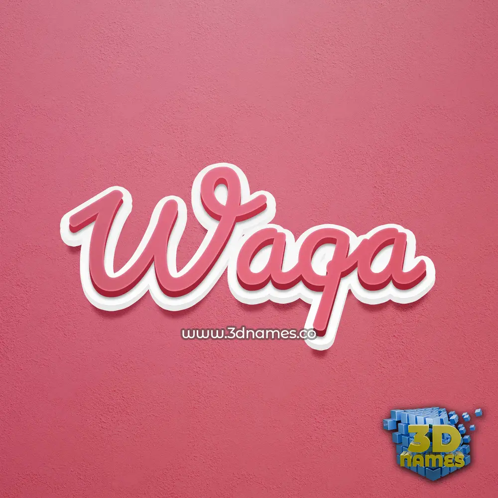 waqa in Red Scribble style - 3D name wallpaper
