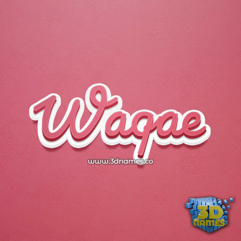 waqae in Red Scribble style - 3D name wallpaper