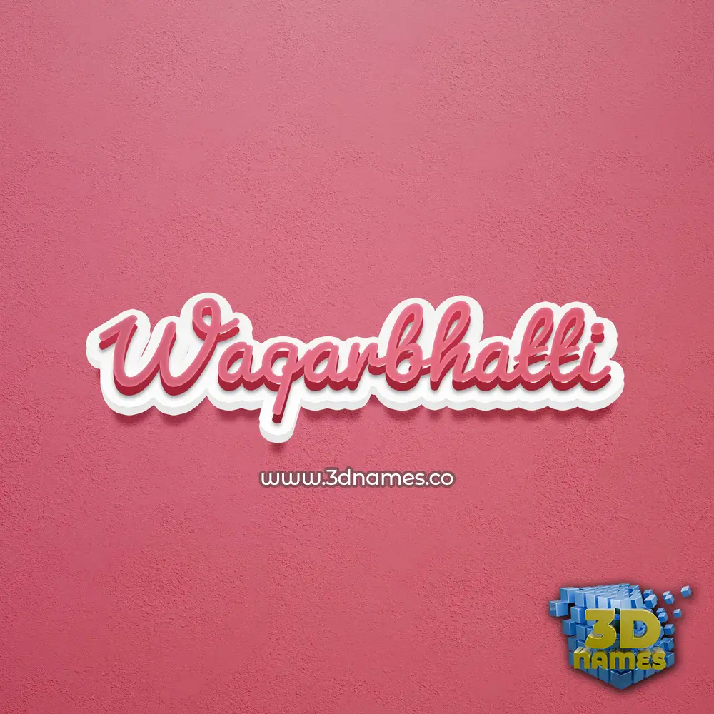 waqarbhatti in Red Scribble style - 3D name wallpaper
