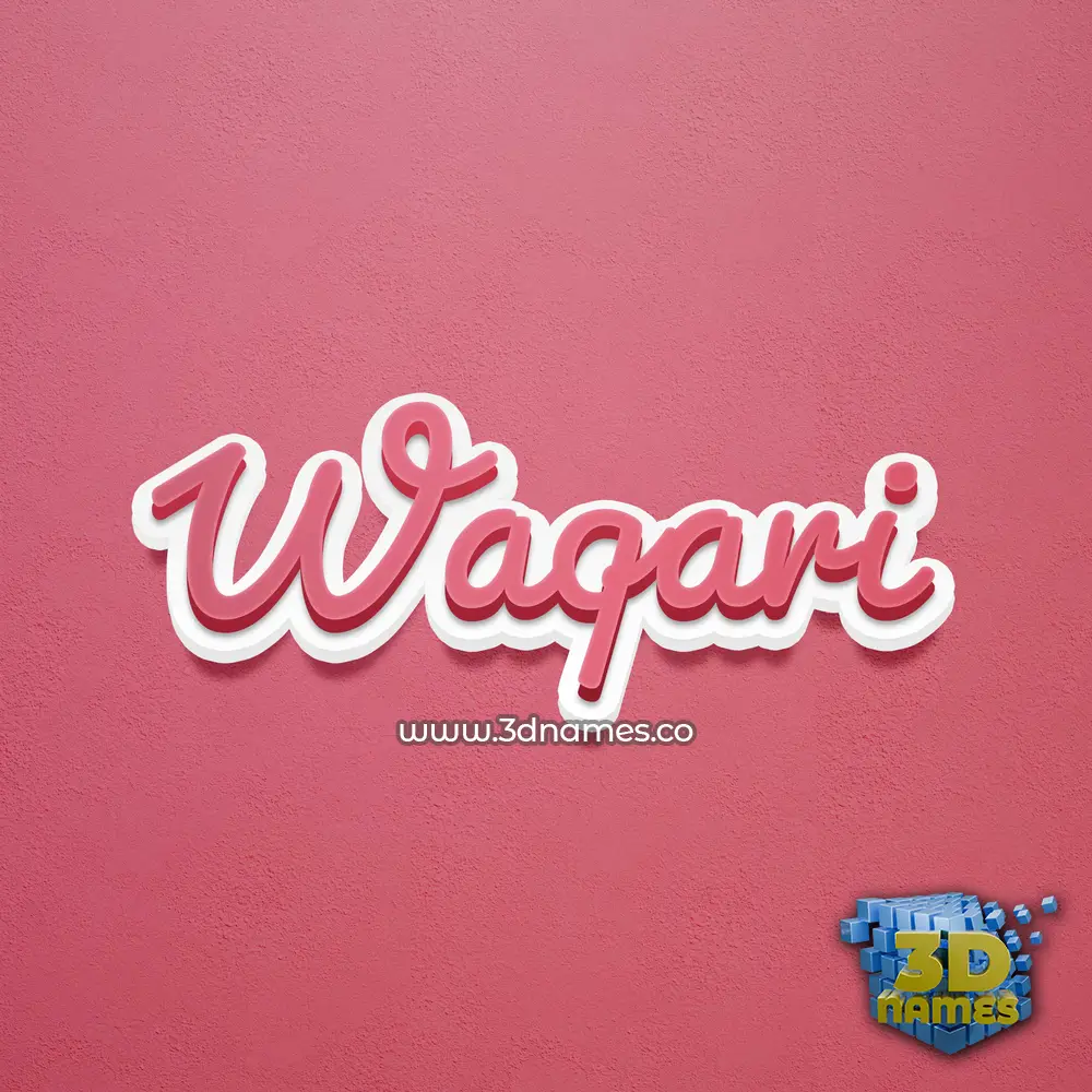 waqari in Red Scribble style - 3D name wallpaper