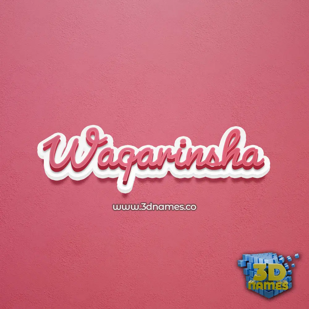 waqarinsha in Red Scribble style - 3D name wallpaper