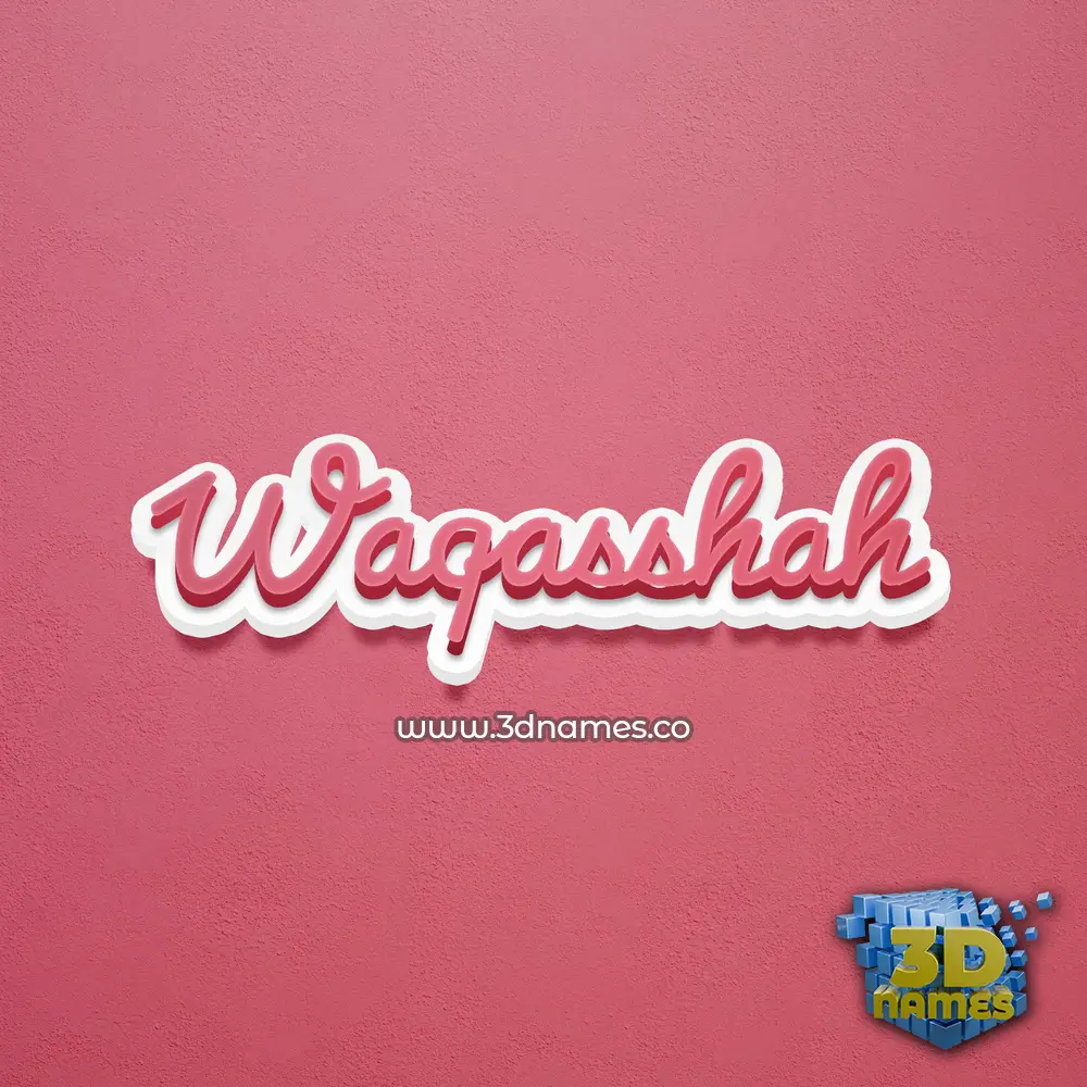 waqasshah in Red Scribble style - 3D name wallpaper