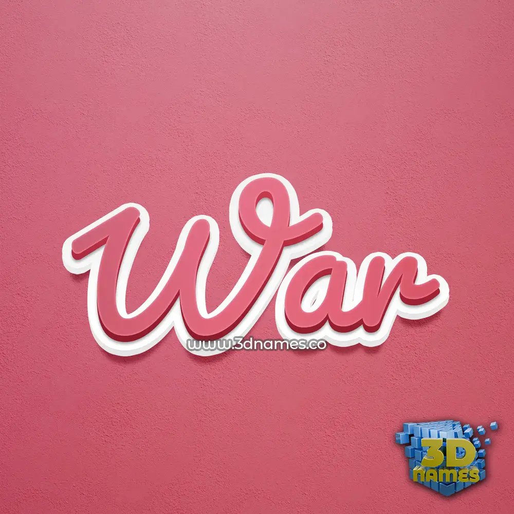 war in Red Scribble style - 3D name wallpaper