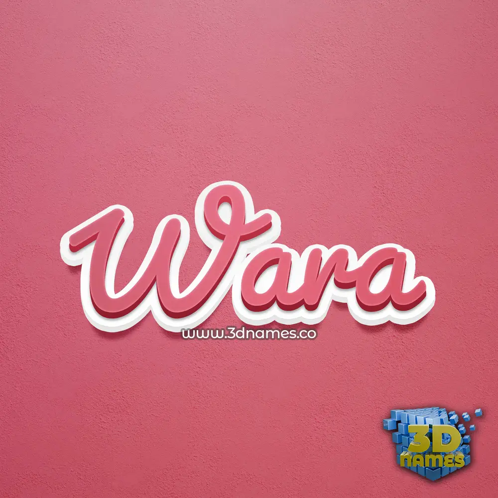 wara in Red Scribble style - 3D name wallpaper