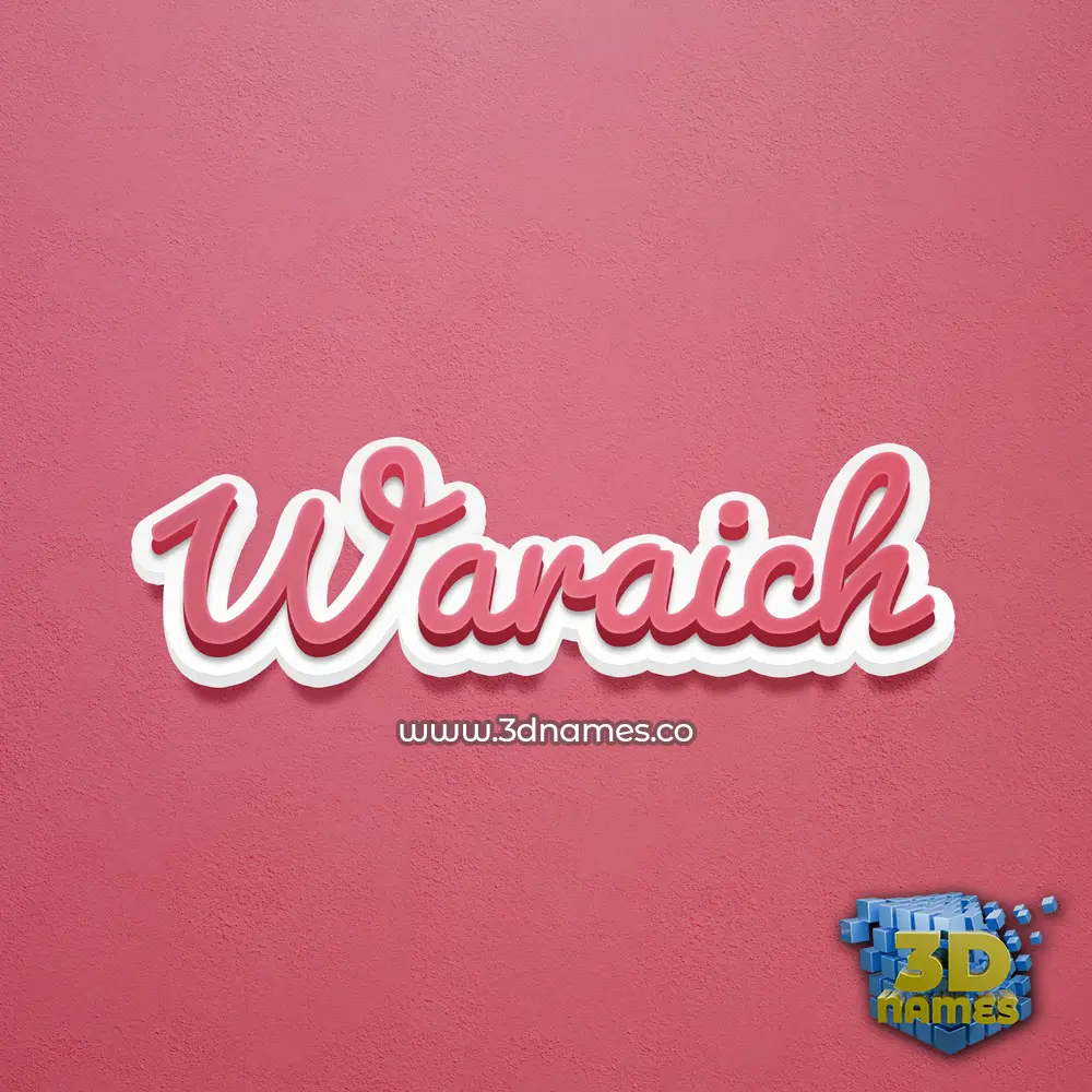 waraich in Red Scribble style - 3D name wallpaper