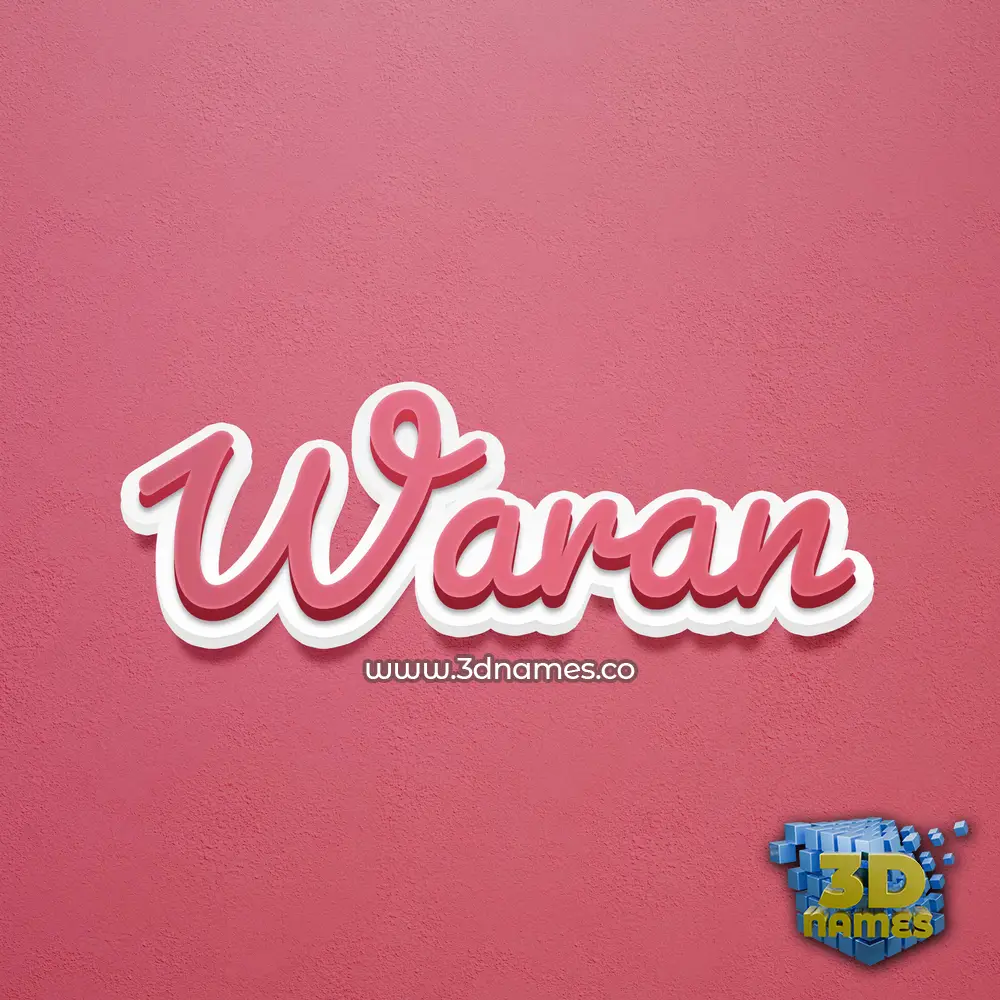 waran in Red Scribble style - 3D name wallpaper