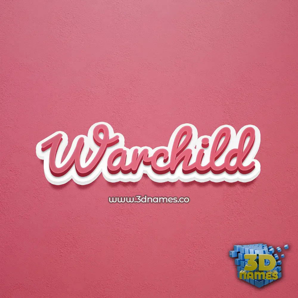 warchild in Red Scribble style - 3D name wallpaper