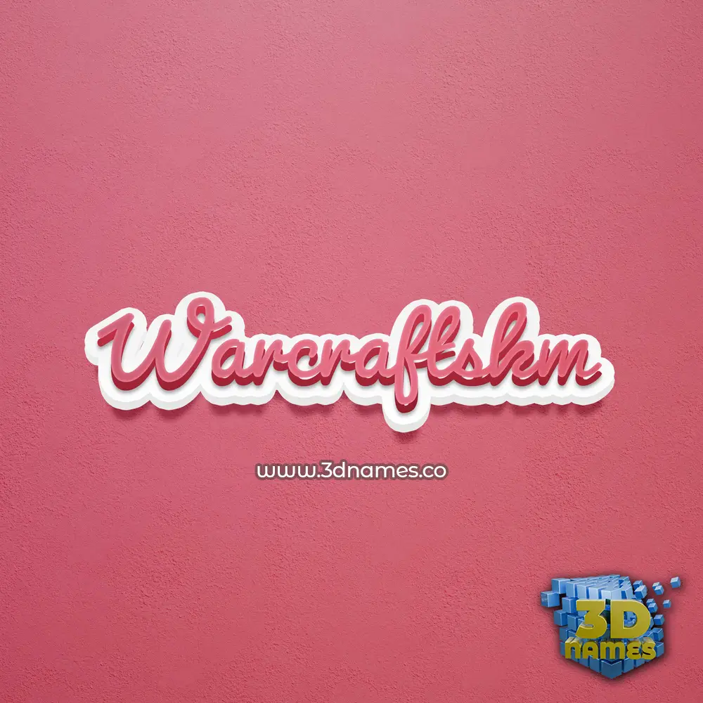 warcraftskm in Red Scribble style - 3D name wallpaper