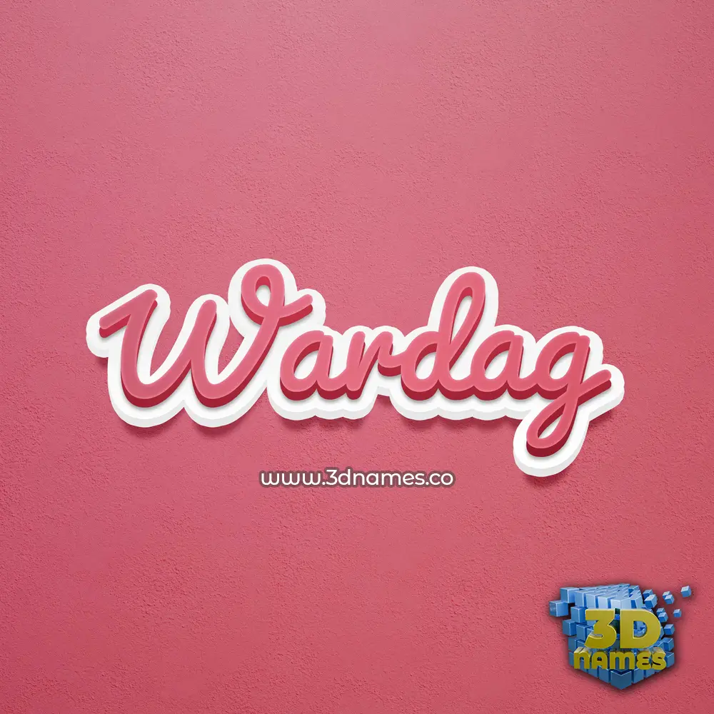 wardag in Red Scribble style - 3D name wallpaper