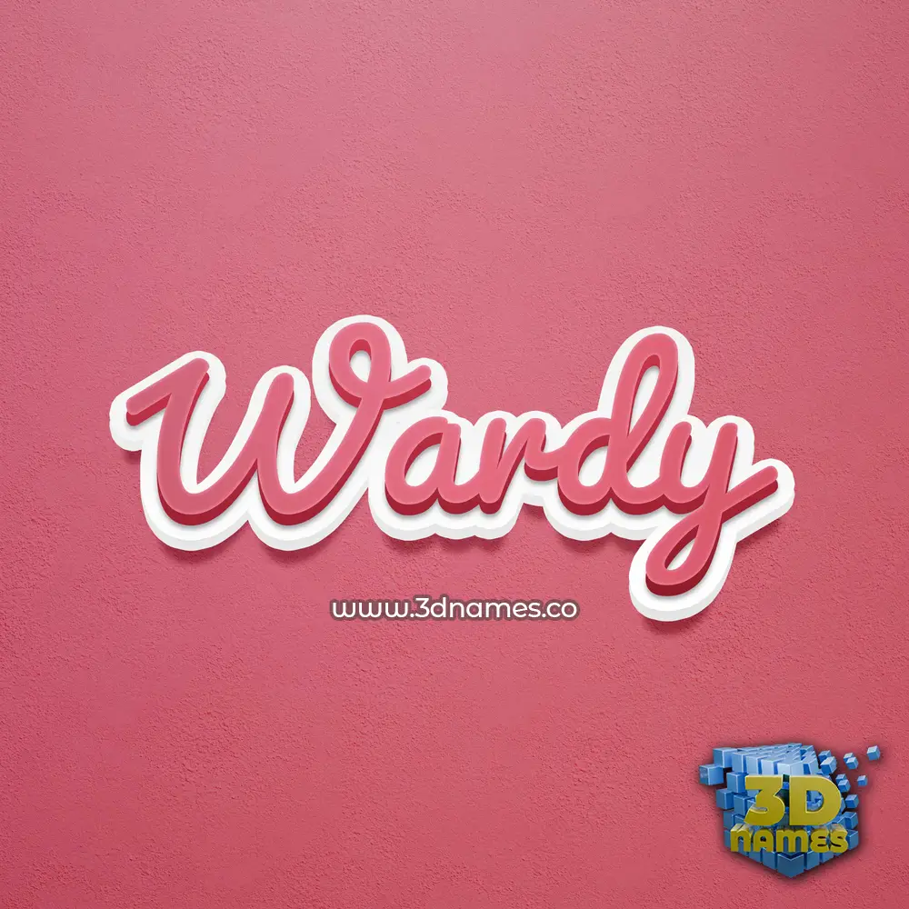 wardy in Red Scribble style - 3D name wallpaper