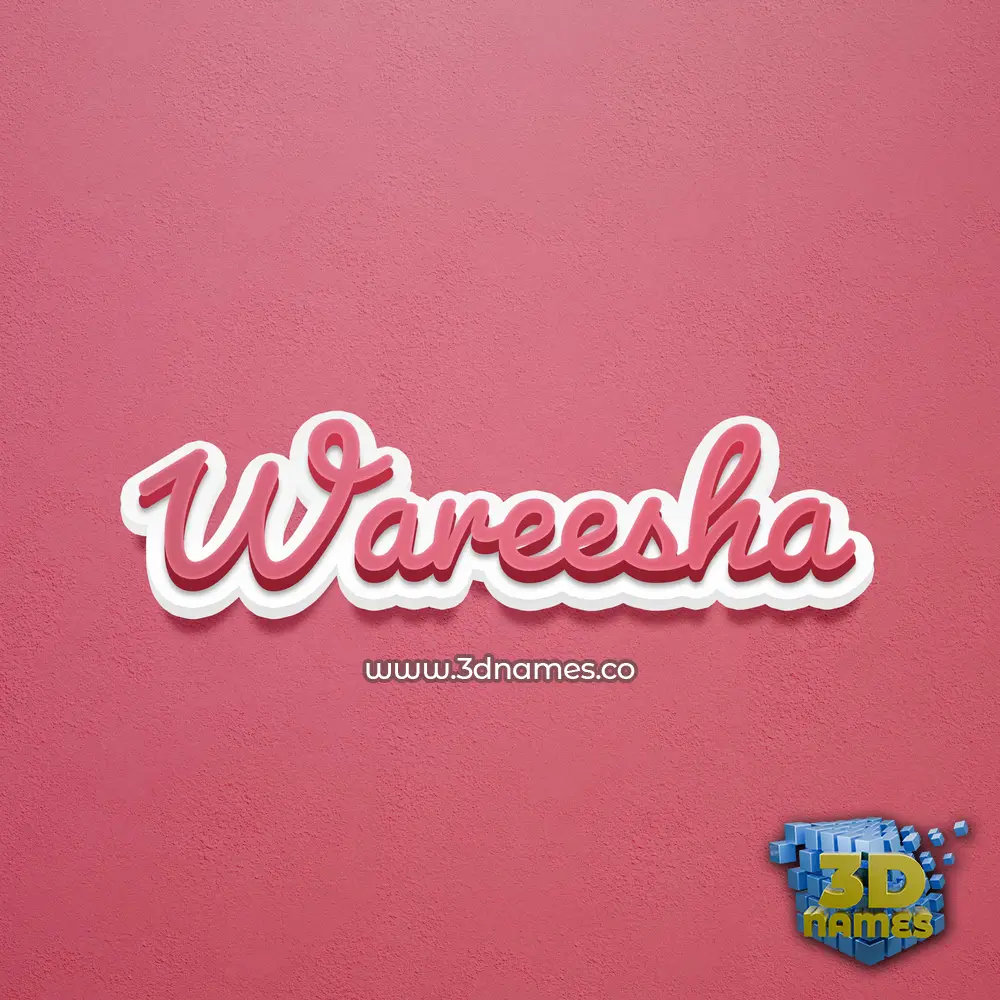 wareesha in Red Scribble style - 3D name wallpaper