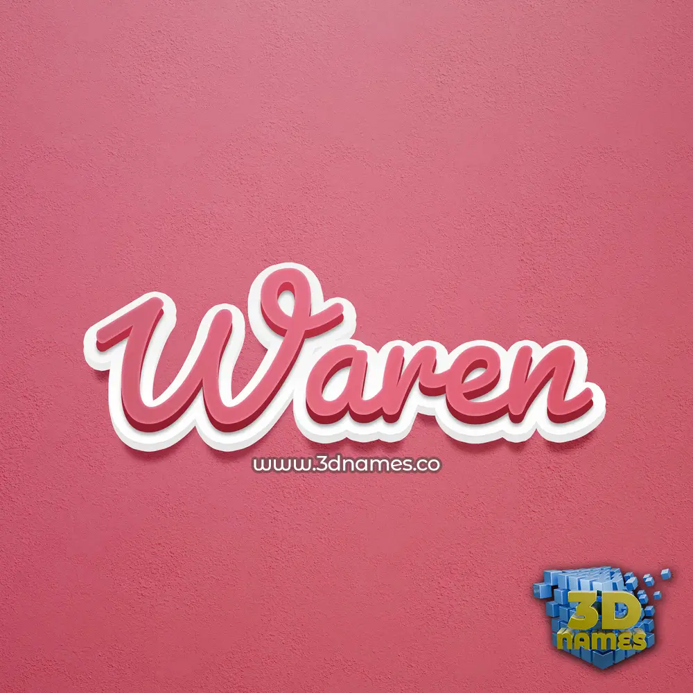 waren in Red Scribble style - 3D name wallpaper