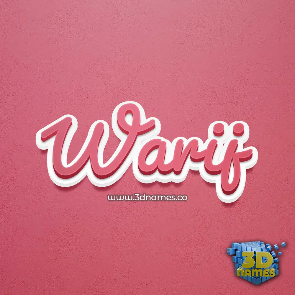 warij in Red Scribble style - 3D name wallpaper