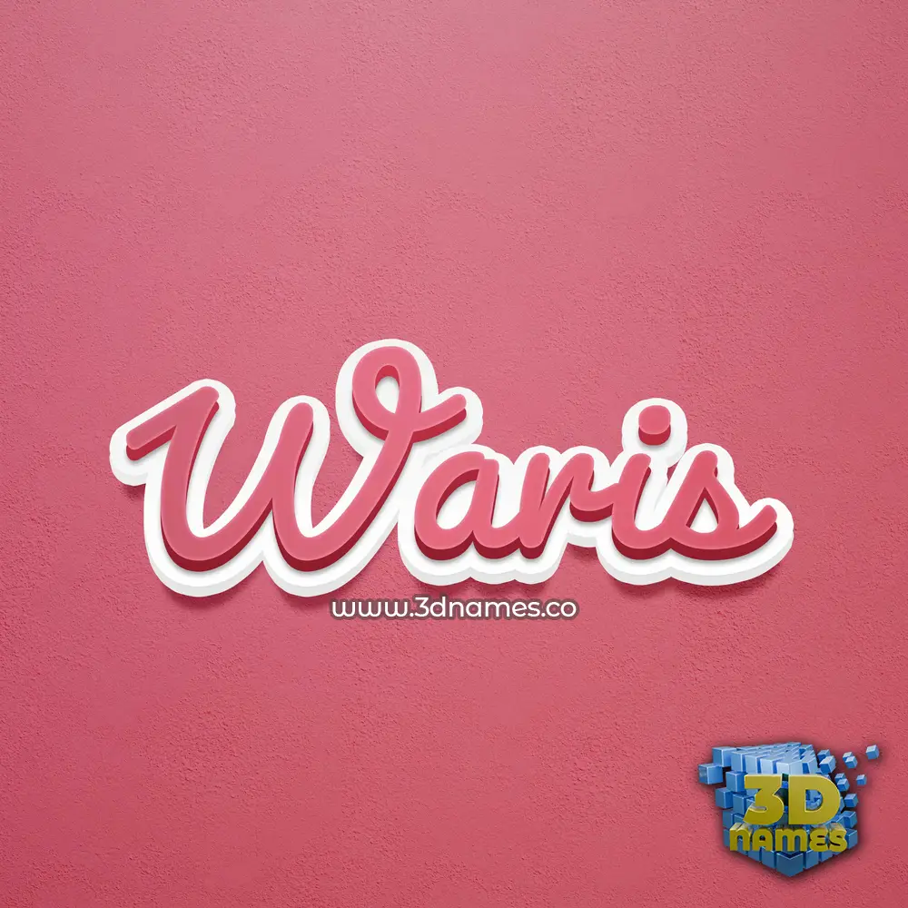 waris in Red Scribble style - 3D name wallpaper