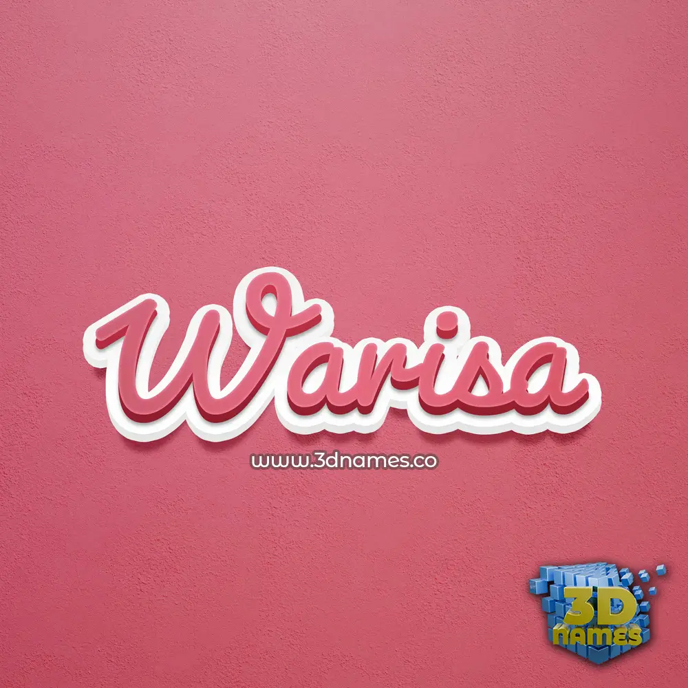 warisa in Red Scribble style - 3D name wallpaper